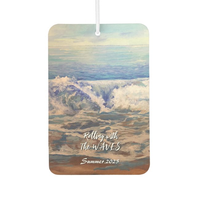 Seascape Blue WAVES Personalise Air Freshener (Front)