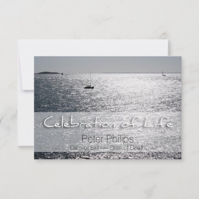 Seascape  Celebration of Life Funeral Announcement (Front)