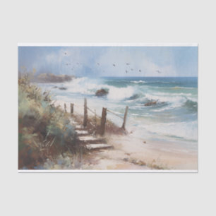 Seascape Coastal View Landscape Painting Decoupage Tissue Paper