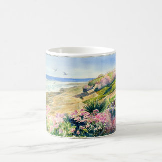 Seascape design on white mug