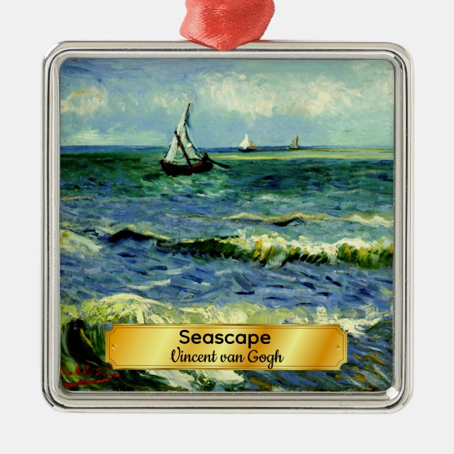 Seascape, fine art painting by Van Gogh Ornament (Front)
