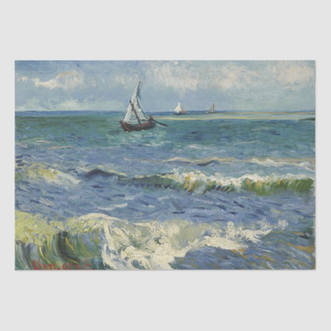 Seascape Les Saintes-Maries-de-la-Mer by Van Gogh Tissue Paper (Front)