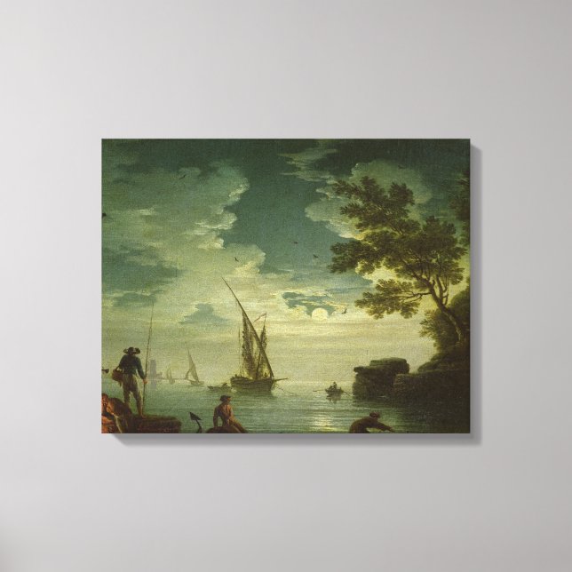 Seascape, Moonlight, 1772 Canvas Print (Front)