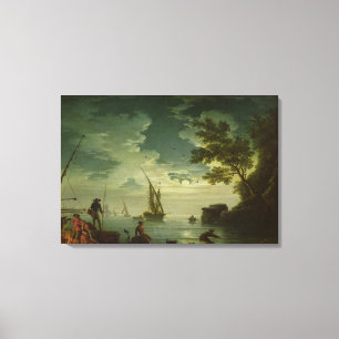 Seascape, Moonlight, 1772 Canvas Print