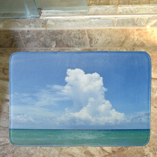 Seascape Ocean and Storm Cloud Coastal Bath Mat