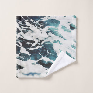 Seascape of the ocean foam wash cloth