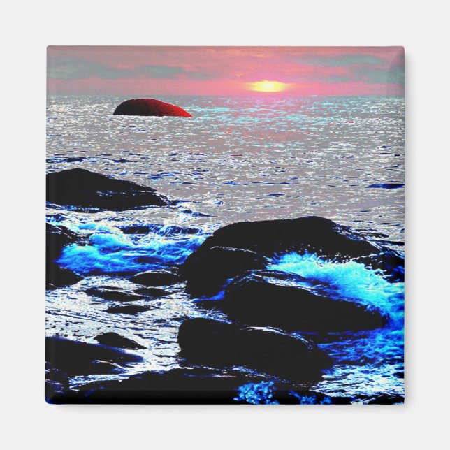 Seascape sunset..... magnet (Front)