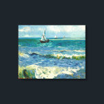 Seascape | Vincent van Gogh Canvas Print<br><div class="desc">Seascape near Les Saintes-Maries-de-la-Mer (1888) by Dutch post-impressionist artist Vincent Van Gogh. Original artwork is an oil on canvas seascape painting depicting a boat on an abstract blue ocean.

Use the design tools to add custom text or personalise the image.</div>