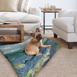 Seascape | Vincent van Gogh Pet Bed<br><div class="desc">Seascape near Les Saintes-Maries-de-la-Mer (1888) by Dutch post-impressionist artist Vincent Van Gogh. Original artwork is an oil on canvas seascape painting depicting a boat on an abstract blue ocean.

Use the design tools to add custom text or personalise the image.</div>