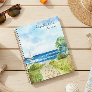 Seascape Watercolor Beach Ocean Personalised Planner
