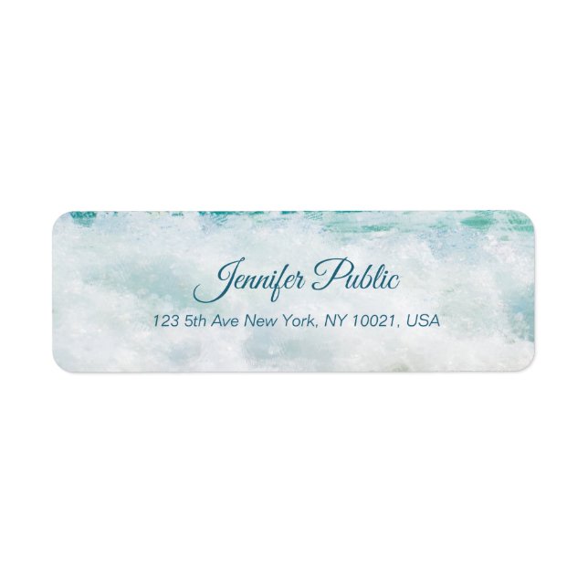 Seascape Waves Artwork Handwritten Script Text (Front)