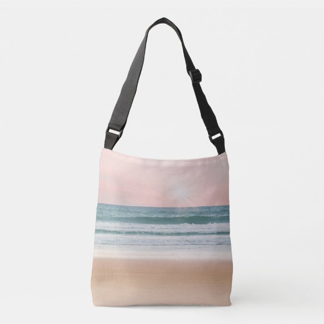 Seascape with Beach, Sea, & Sky as Bands of Colour Crossbody Bag (Front)