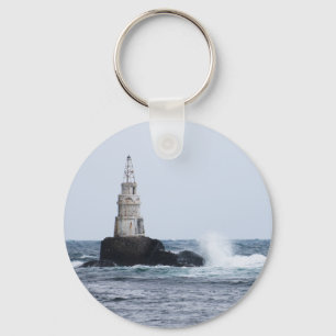 Seascape with lighthouse key ring