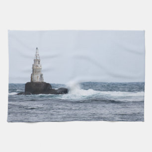Seascape with lighthouse tea towel