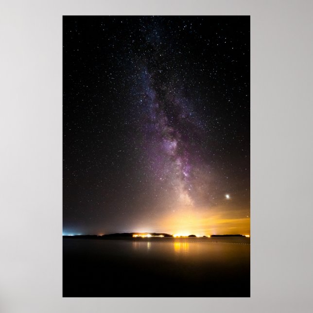 Seascape with milky way poster (Front)