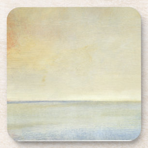 Seascape with Tranquil Orange Sunset Coaster