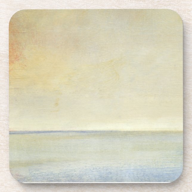 Seascape with Tranquil Orange Sunset Coaster (Front)
