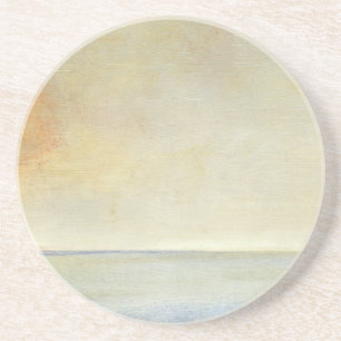Seascape with Tranquil Orange Sunset Coaster
