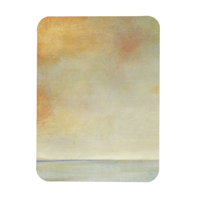 Seascape with Tranquil Orange Sunset Magnet (Vertical)