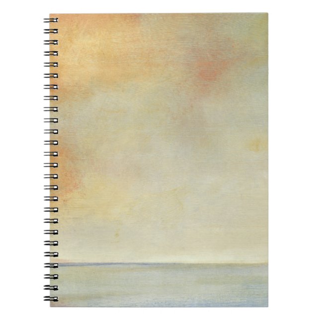 Seascape with Tranquil Orange Sunset Spiral Notebook (Front)