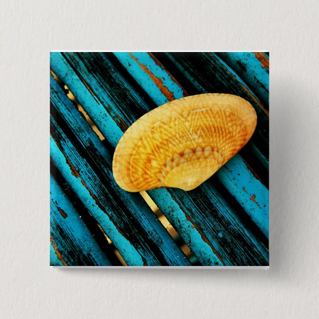 seashell 15 cm square badge (Front)