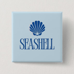Seashell 15 Cm Square Badge
