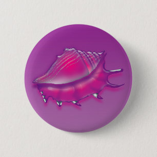Seashell 6 Cm Round Badge