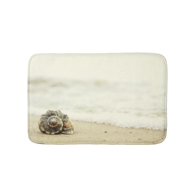 Seashell Alone On Beach Bath Mat (Front)