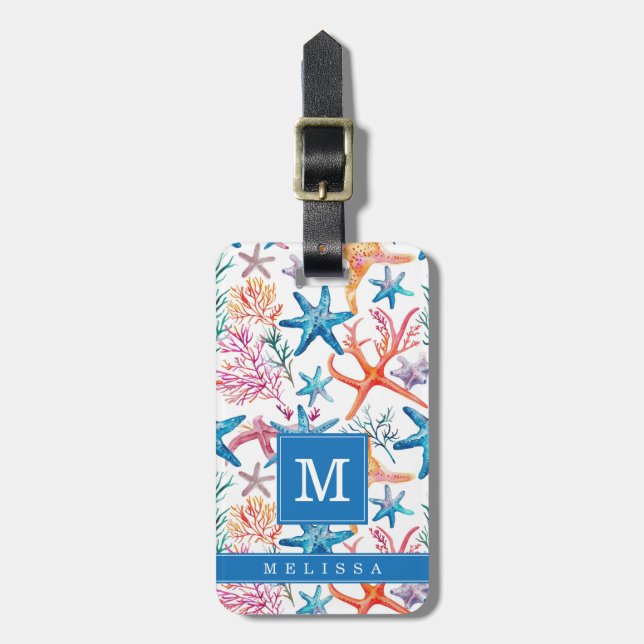 Seashell and Beach Luggage Tag (Front Vertical)