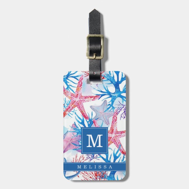 Seashell and Beach Luggage Tag (Front Vertical)