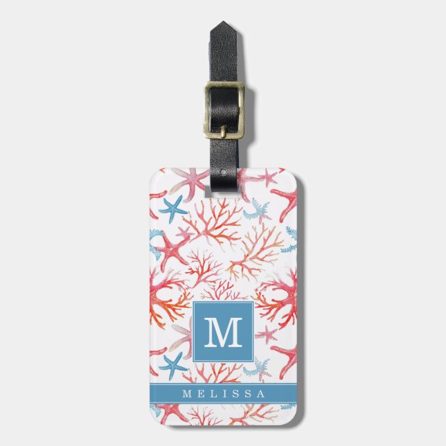 Seashell and Beach Luggage Tag (Front Vertical)