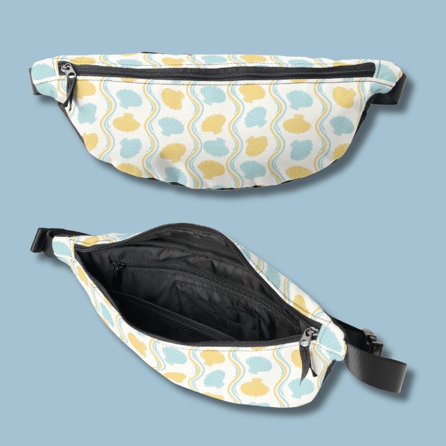 Seashell and beach waves Summer Bum Bags (Seashells and ocean waves fanny pack)