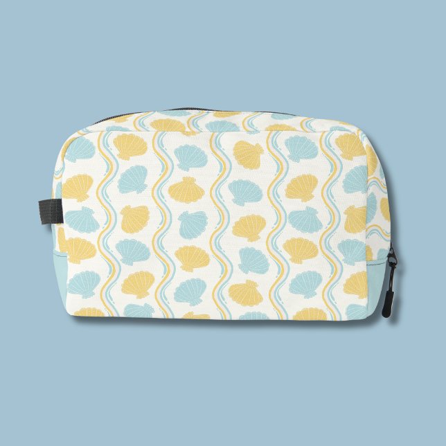 Seashell and beach waves Summer Dopp Kit (Seashells and ocean waves toiletry bag)