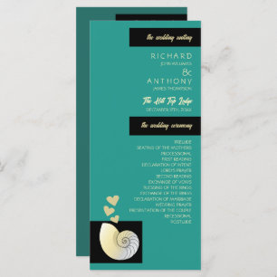 Seashell and Hearts, Beach Wedding Programme