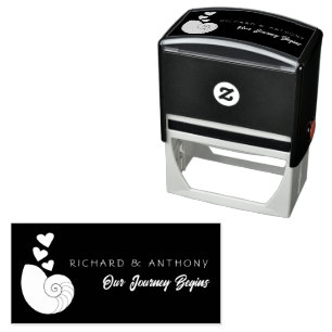 Seashell and Hearts Self-inking Stamp