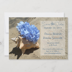 Seashell and Hydrangea Save the Date