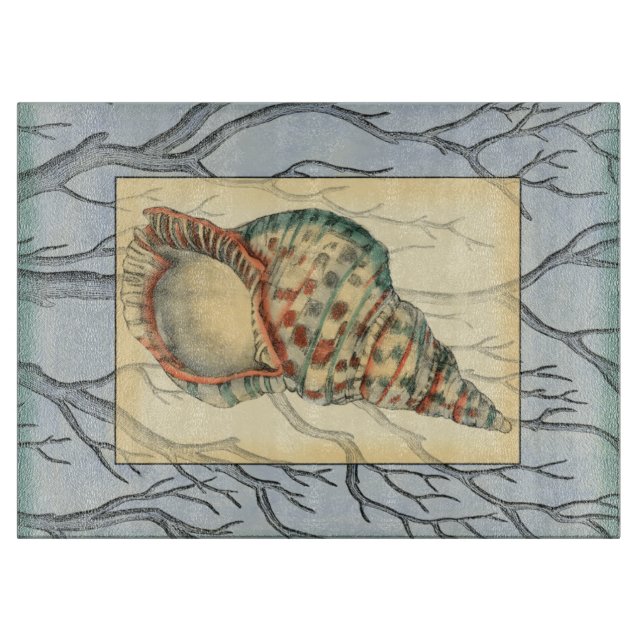 Seashell and Tree Branches Cutting Board (Front)