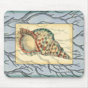 Seashell and Tree Branches Mouse Pad