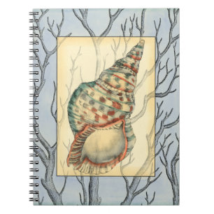 Seashell and Tree Branches Spiral Notebook