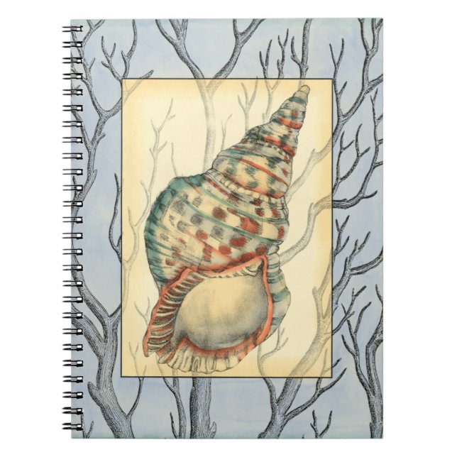 Seashell and Tree Branches Spiral Notebook (Front)
