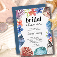 Seashell and Tropical Flower Bridal Shower