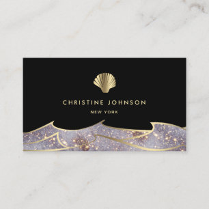 seashell and waves business card