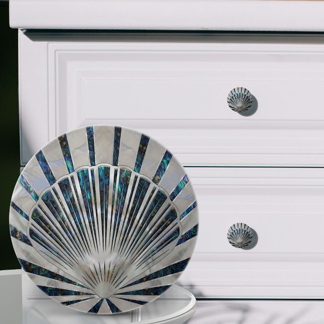 Seashell Art Deco - Abalone Shell and Pearl Ceramic Knob (Creator Uploaded)