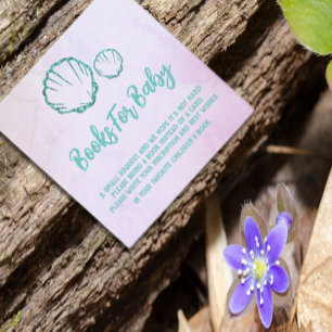 Seashell Baby Shower Books For Baby Enclosure Card