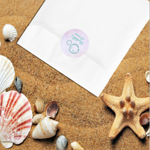 Seashell Baby Shower Classic Round Sticker