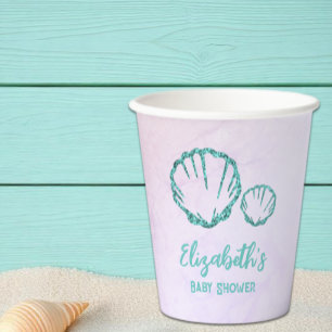 Seashell Baby Shower Paper Cups