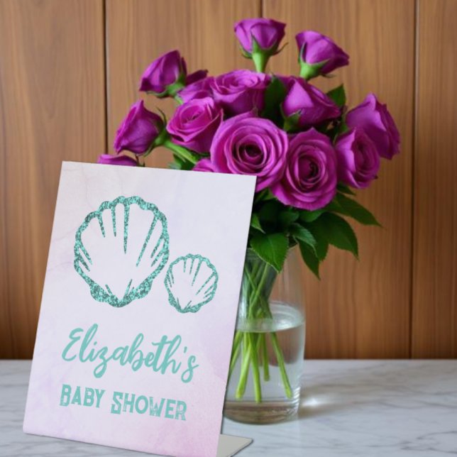 Seashell Baby Shower Pedestal Sign (Creator Uploaded)