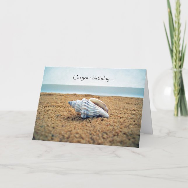 Seashell Beach Birthday Wishes                     Card (Front)