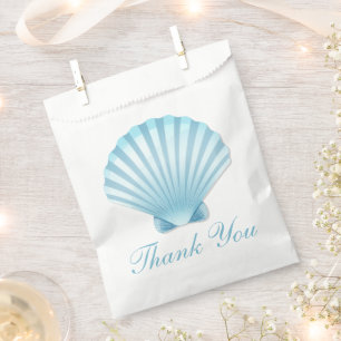 Seashell Beach Blue Nautical Wedding Thank You Favour Bags