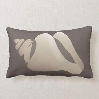 Seashell Beach Brown & White Lumbar Cushion